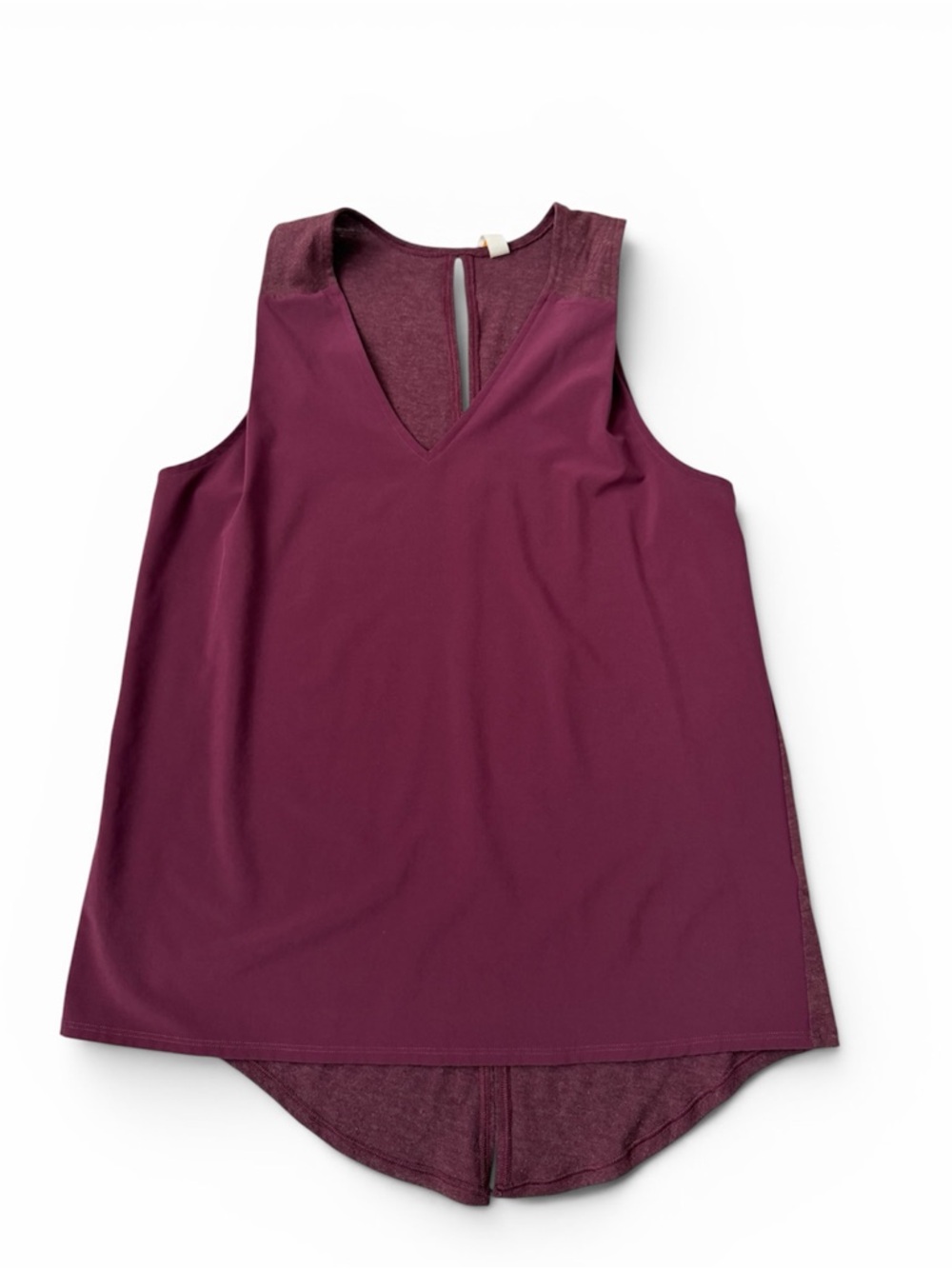 Lucy Sleeveless V-Neck Tank Top Merlot Red size small